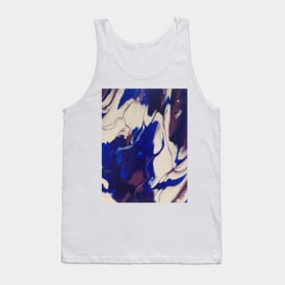 Purple, blue, and white acrylic pour. Tank Top